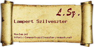 Lampert Szilveszter névjegykártya
